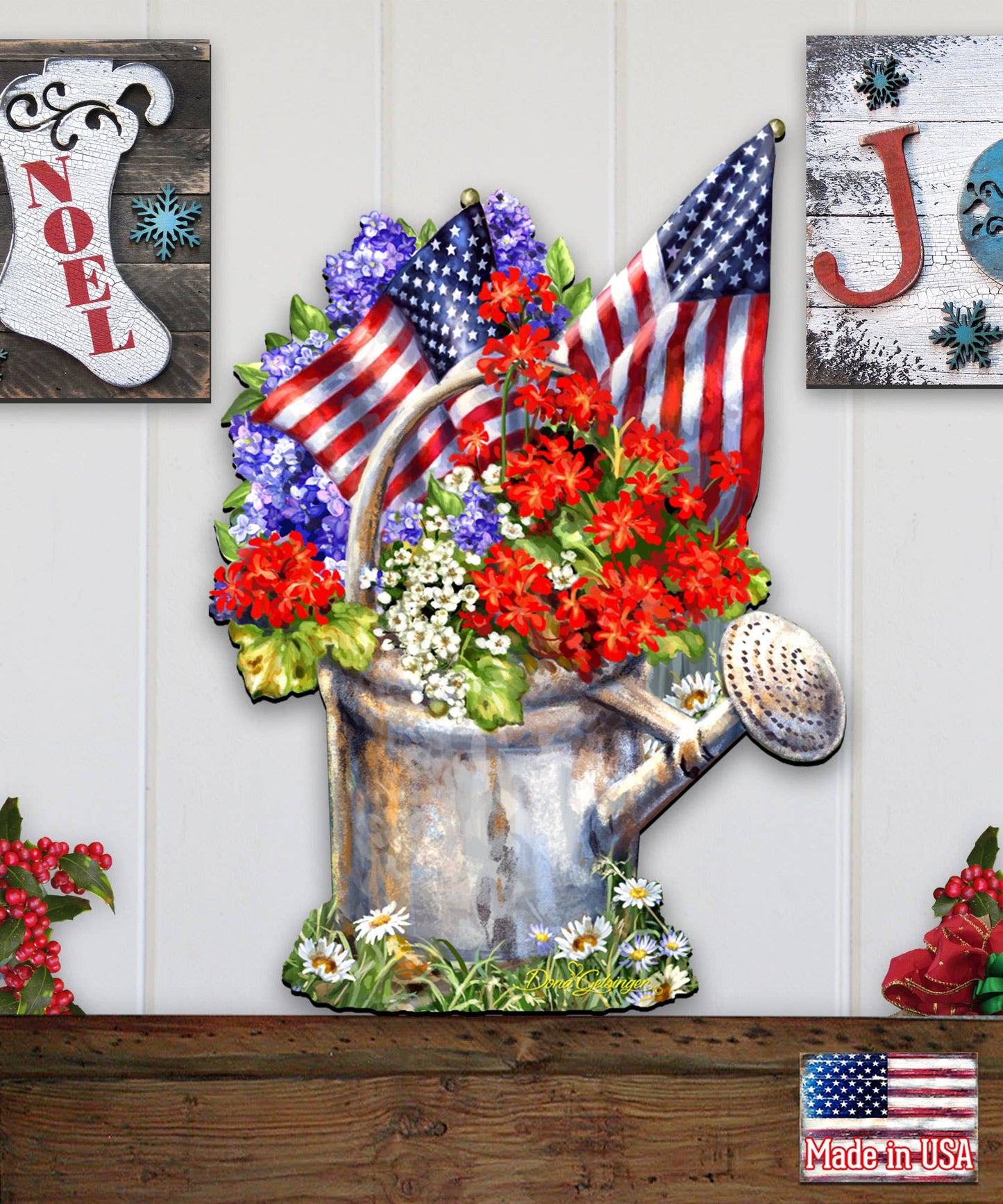 Celebrating the American Freedom Wood Door Hanger