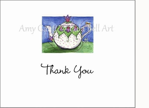 Thank You -Violet Teapot Greeting Card