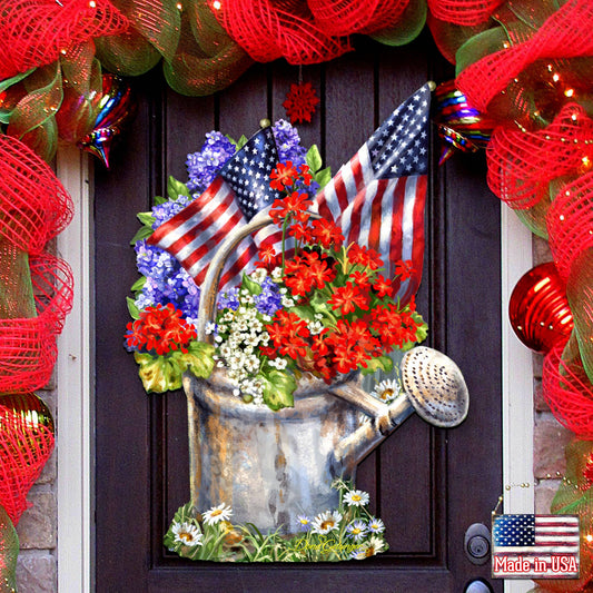 Celebrating the American Freedom Wood Door Hanger