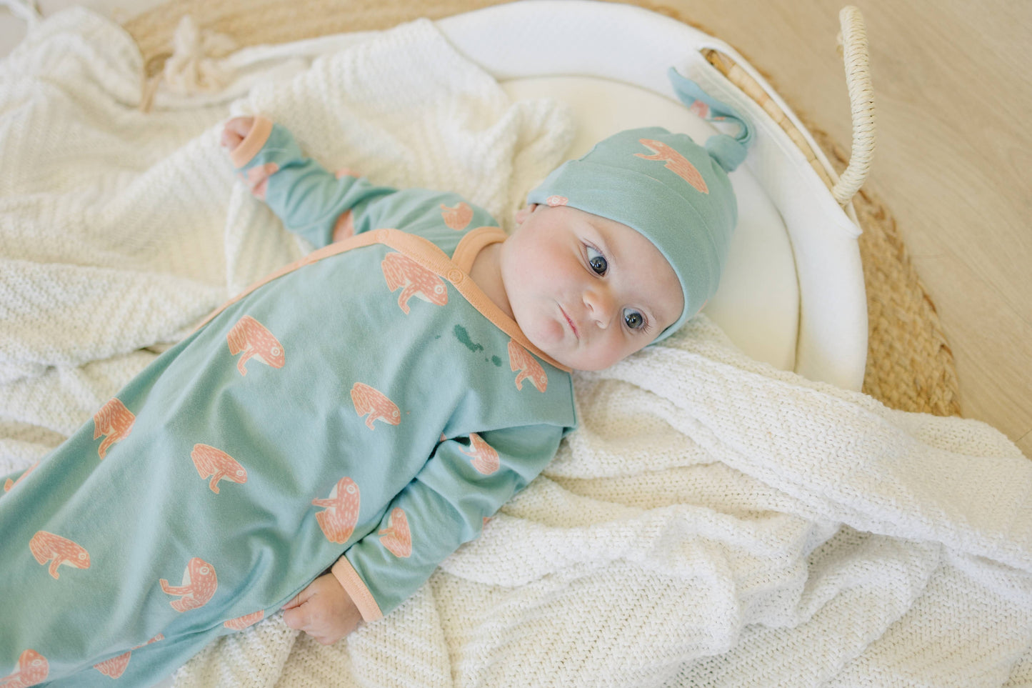 Frog Organic Baby Sleeper Gown