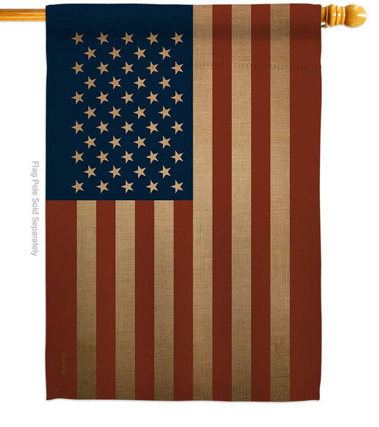USA  House Flag 28" x 40" - Antique Coloring