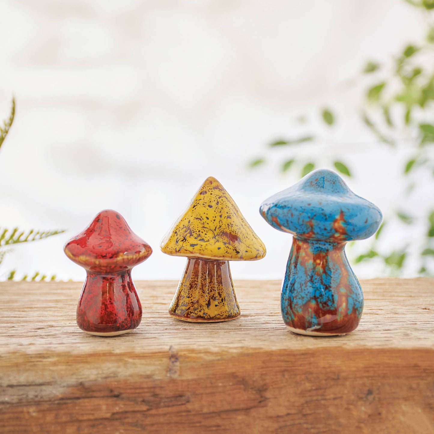 Glazed Wild Mushrooms Figurine Set