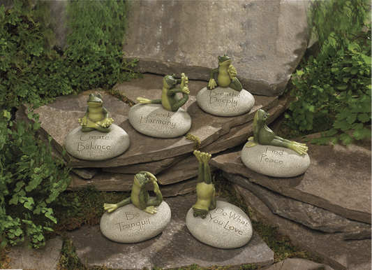 Yoga Stone Frogs