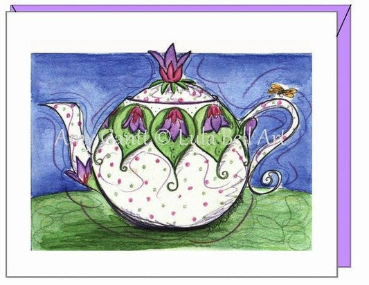 Thank You -Violet Teapot Greeting Card