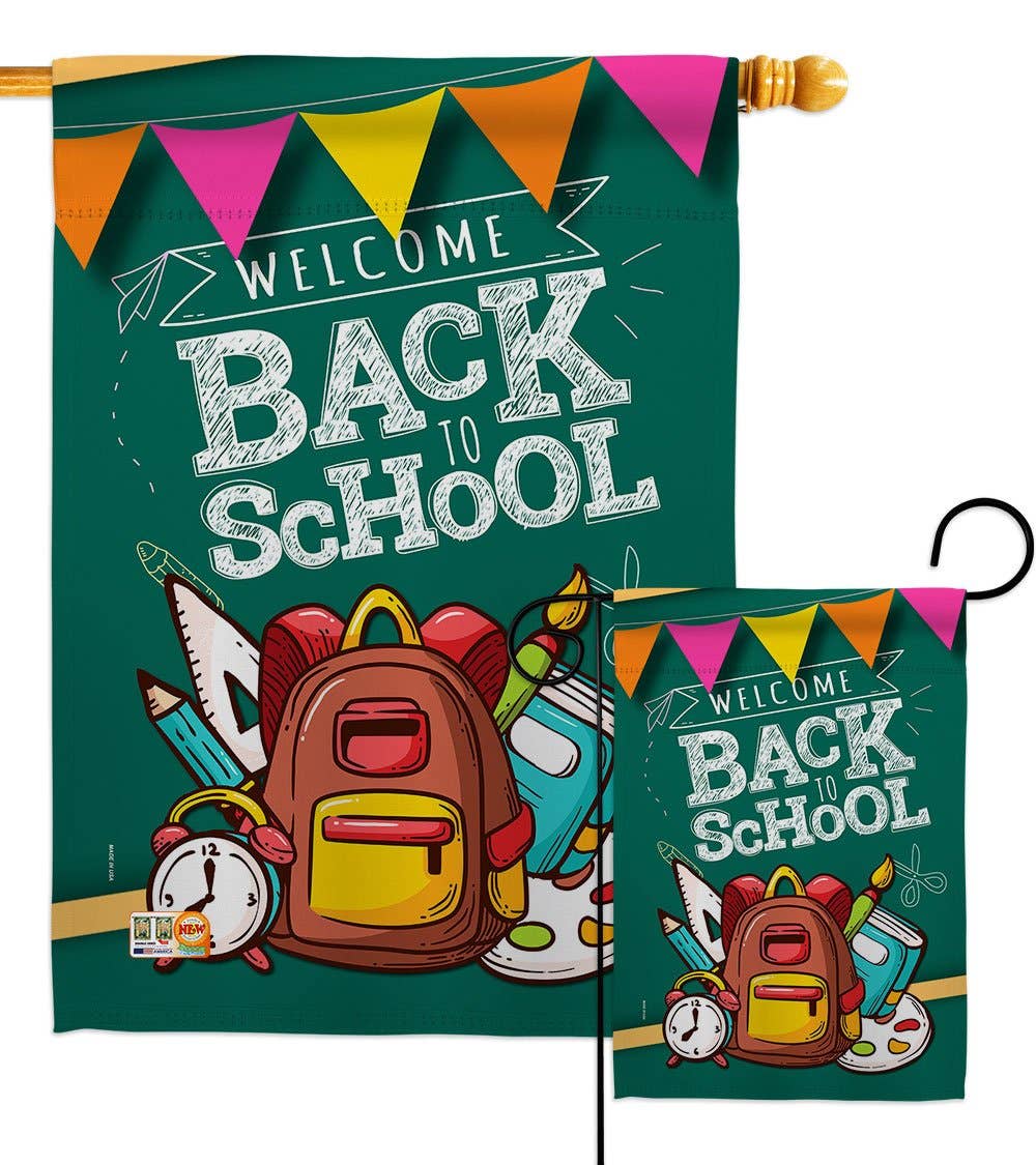 Welcome Back to School House Flag