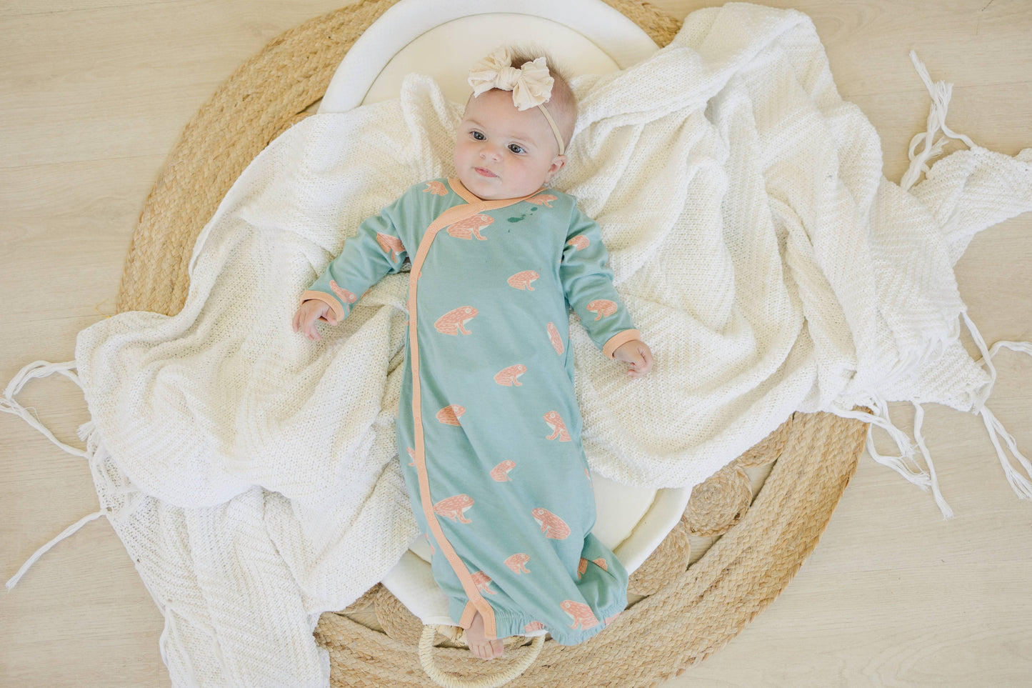 Frog Organic Baby Sleeper Gown