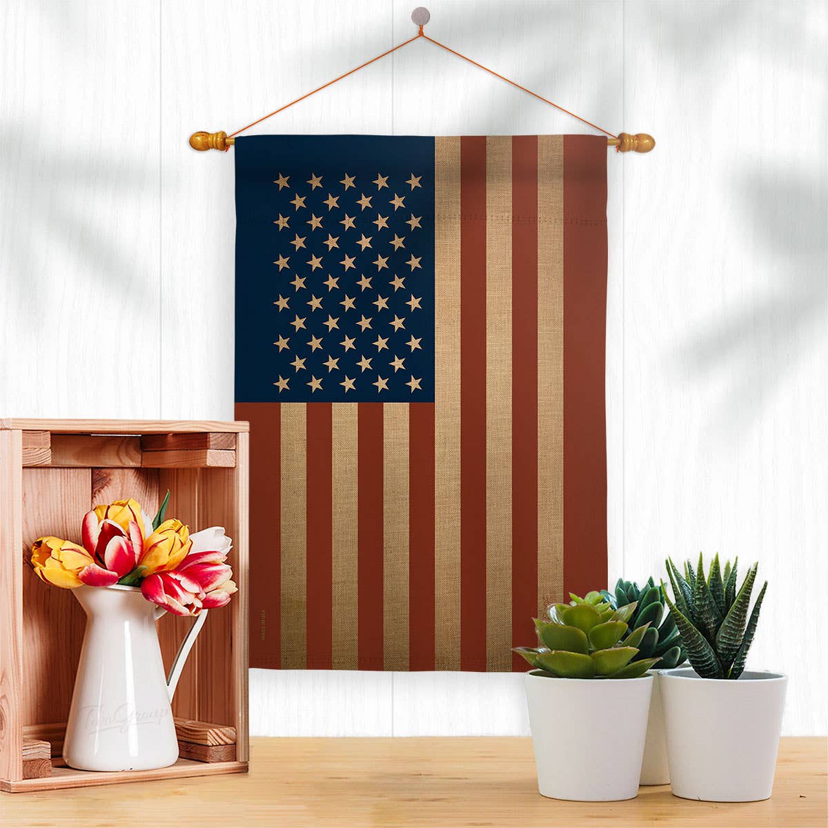 USA  House Flag 28" x 40" - Antique Coloring