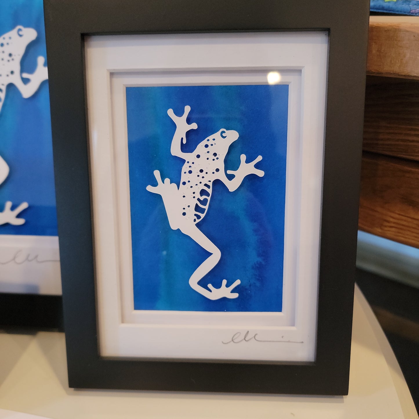 Hand-Cut Framed Frog Pictures