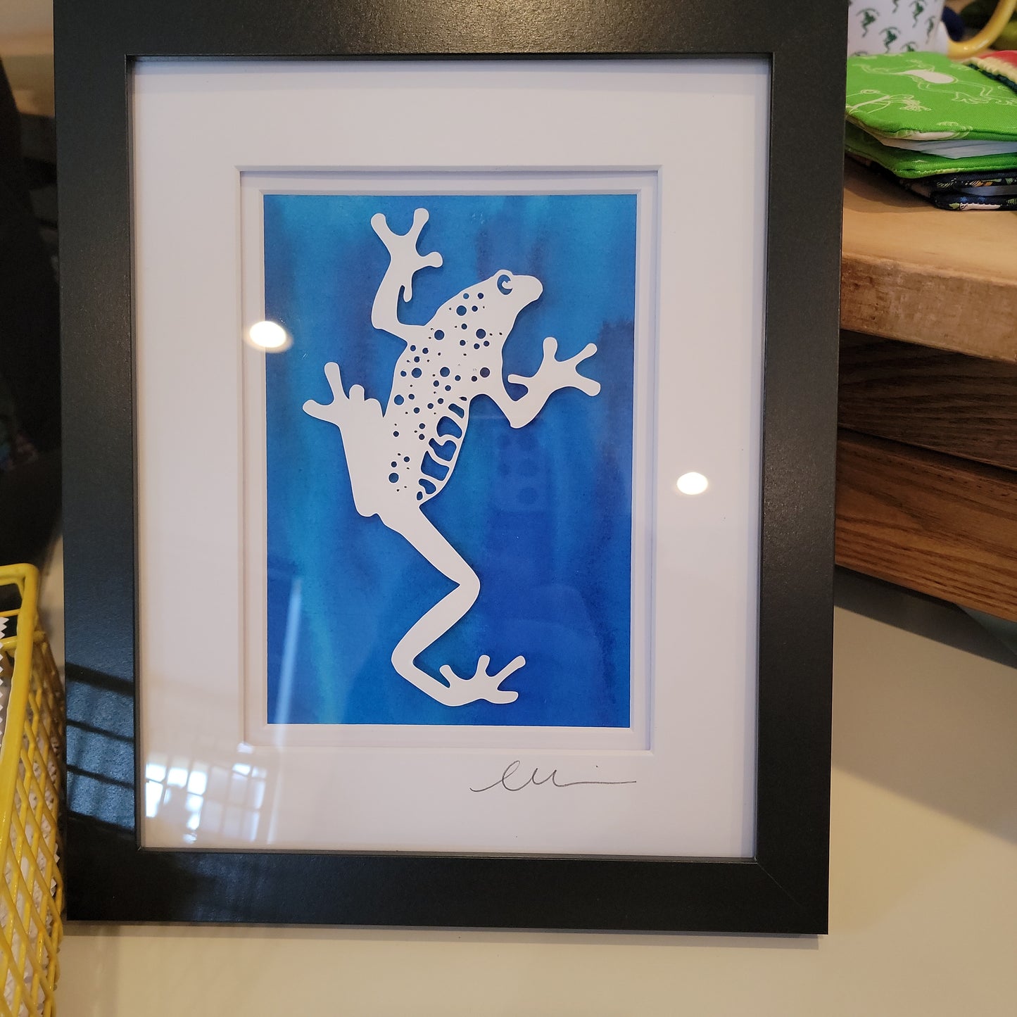 Hand-Cut Framed Frog Pictures