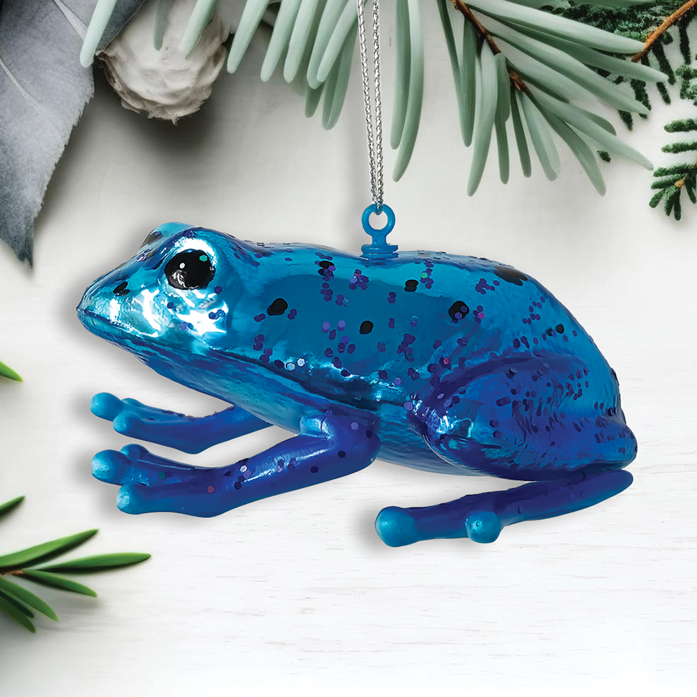Poison Dart Frog Glass Christmas Ornament