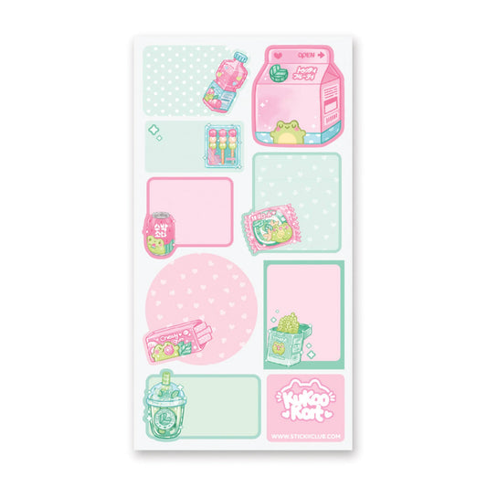 Kawaii Froggy Sweets Labels Sticker Sheet