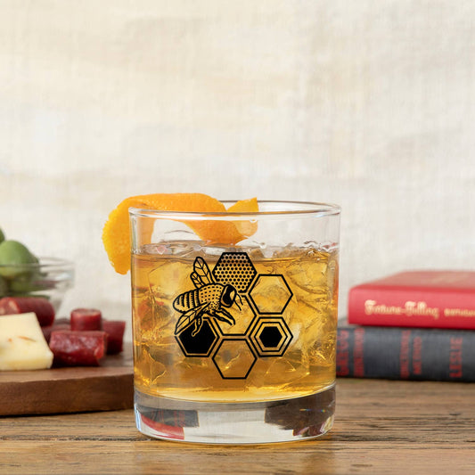 Honeybee Whiskey Rocks Glass