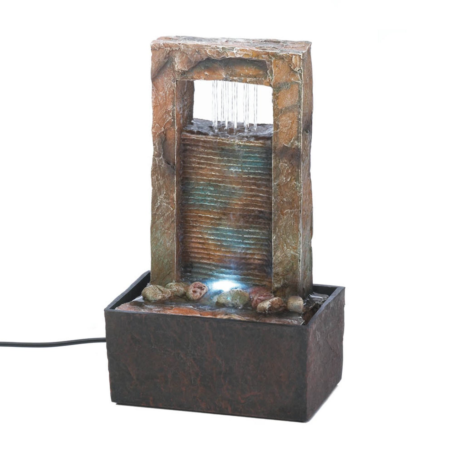 Cascading Water Tabletop Fountain Including Pump