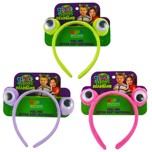 Kids Plush Googley Eye Frog Headbands