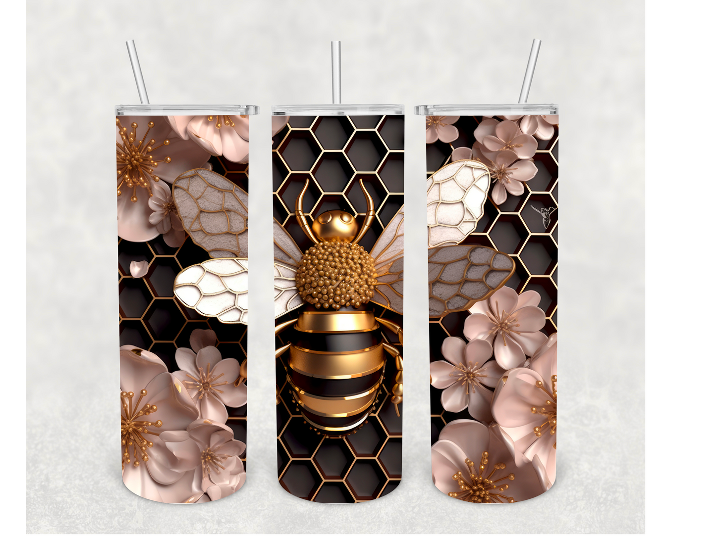 Tumbler - Black & Gold Bee