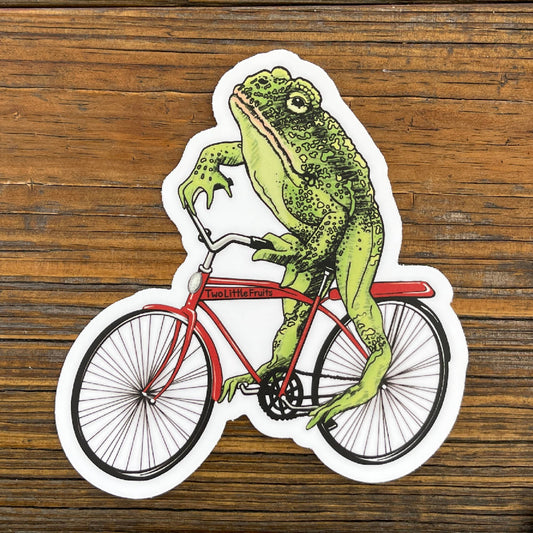 Frog on a Bike Large Stickers